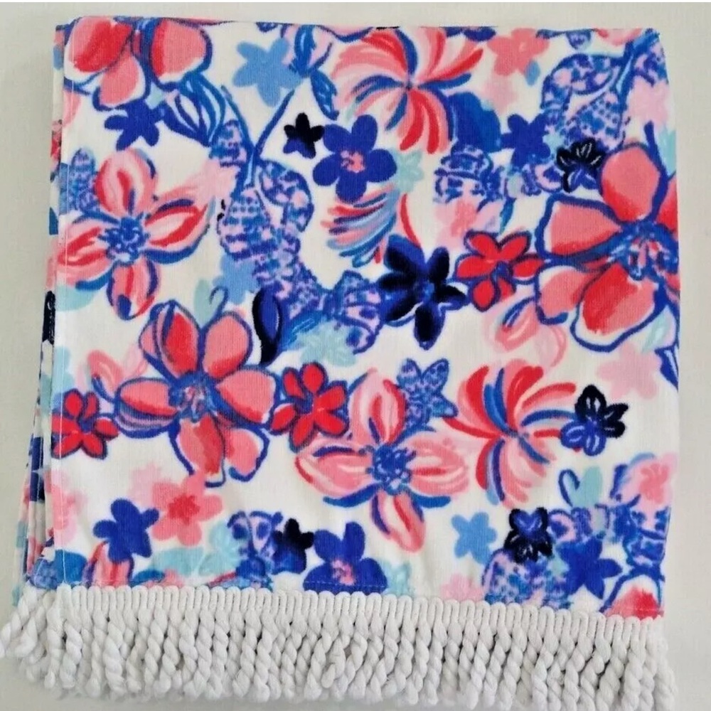 LILLY PULITZER GWP BEACH POOL COTTON TOWEL 60X30 "PARTY LIKE A LOBSTAR" NWT